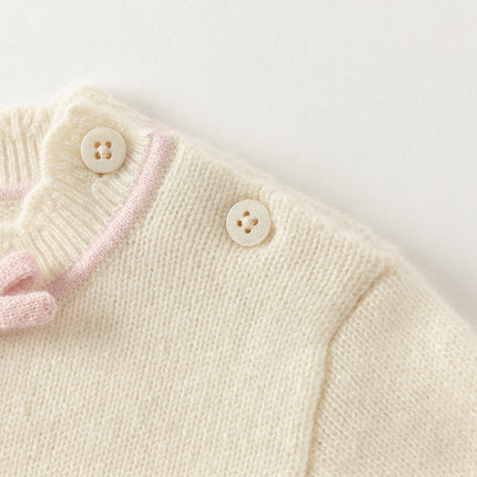 Kids Girls Elegant Long-sleeved Versatile Pullover Pure Cashmere Sweater Tops