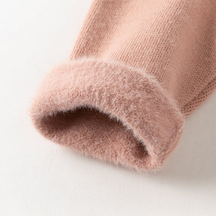 Toddler Girls Sweet Pink/Grey Slim Soft Plush-lined Leggings