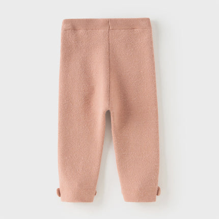 Toddler Girls Sweet Pink/Grey Slim Soft Plush-lined Leggings