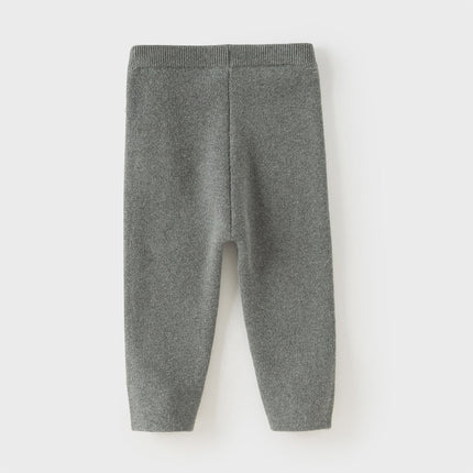 Toddler Girls Sweet Pink/Grey Slim Soft Plush-lined Leggings