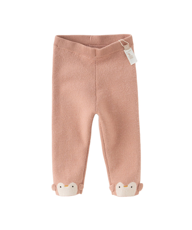 Toddler Girls Sweet Pink/Grey Slim Soft Plush-lined Leggings