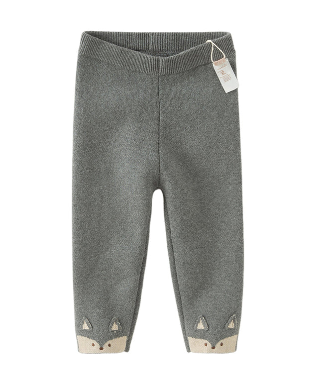Toddler Girls Sweet Pink/Grey Slim Soft Plush-lined Leggings