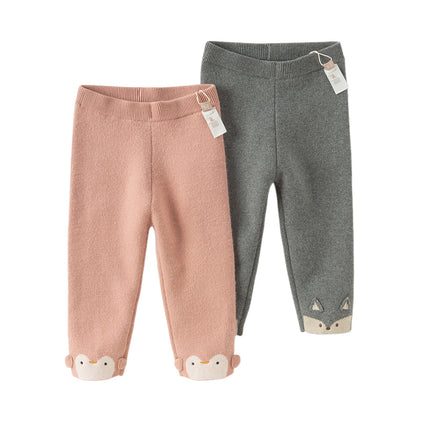 Toddler Girls Sweet Pink/Grey Slim Soft Plush-lined Leggings