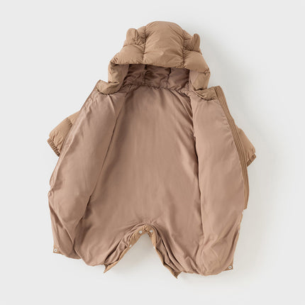Baby Girls/Boys Winter Stylish Windproof Hooded Cozy Down Rompers