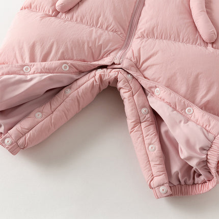 Baby Girls/Boys Winter Stylish Windproof Hooded Cozy Down Rompers