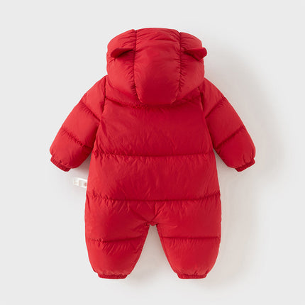 Baby Girls/Boys Winter Stylish Windproof Hooded Cozy Down Rompers