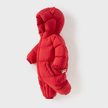 Baby Girls/Boys Winter Stylish Windproof Hooded Cozy Down Rompers