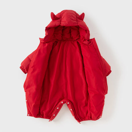 Baby Girls/Boys Winter Stylish Windproof Hooded Cozy Down Rompers