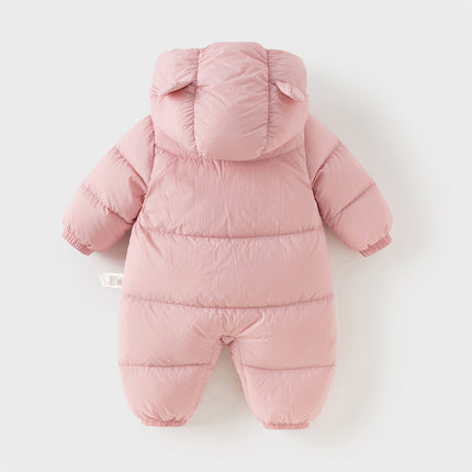 Baby Girls/Boys Winter Stylish Windproof Hooded Cozy Down Rompers