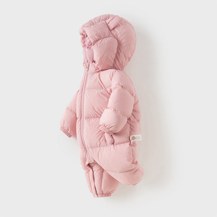 Baby Girls/Boys Winter Stylish Windproof Hooded Cozy Down Rompers