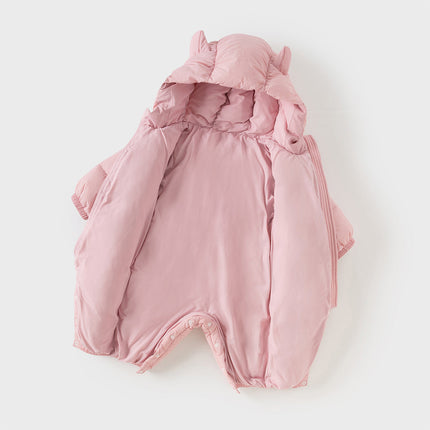 Baby Girls/Boys Winter Stylish Windproof Hooded Cozy Down Rompers