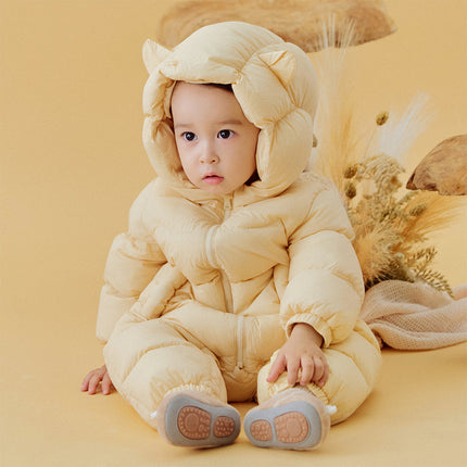 Baby Girls/Boys Winter Stylish Windproof Hooded Cozy Down Rompers