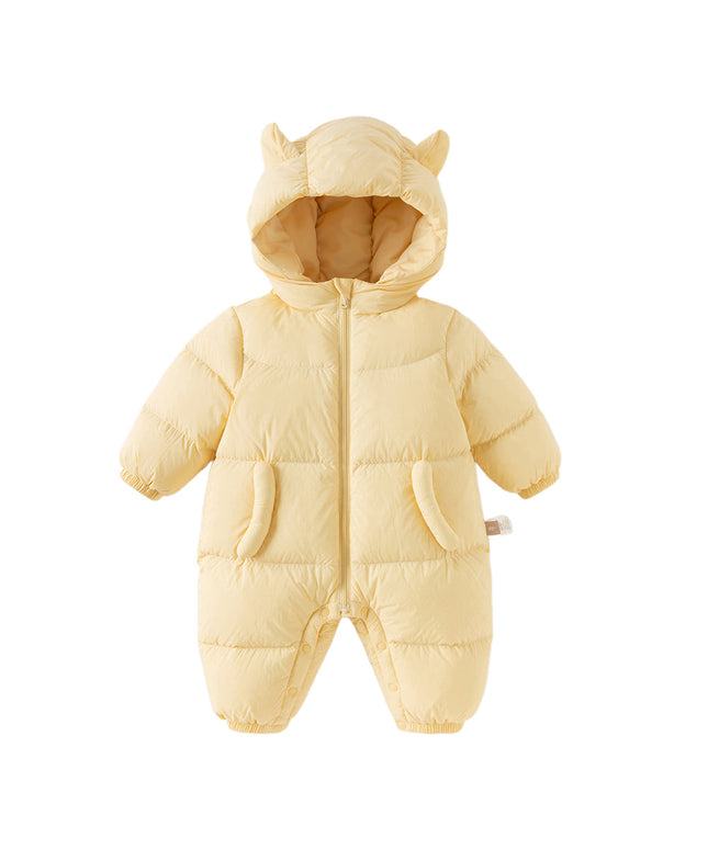 Baby Girls/Boys Winter Stylish Windproof Hooded Cozy Down Rompers