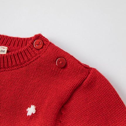 Toddler Boys/Girls Cute Reindeer Red Christmas Soft Sweaters Tops