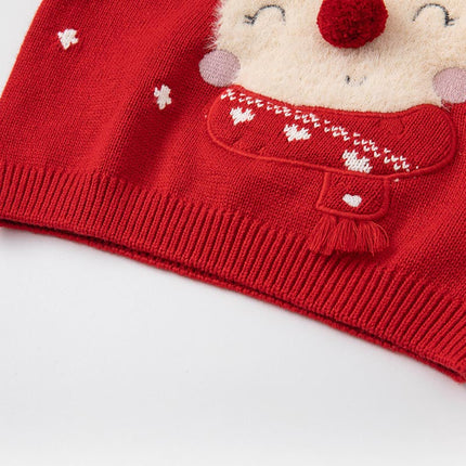 Toddler Boys/Girls Cute Reindeer Red Christmas Soft Sweaters Tops