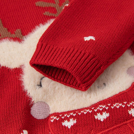 Toddler Boys/Girls Cute Reindeer Red Christmas Soft Sweaters Tops