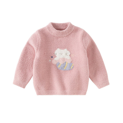 Toddler Girls/Boys Playful Delicate Jacquard Chenille Sweater Tops