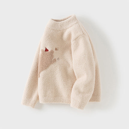 Toddler Girls/Boys Playful Delicate Jacquard Chenille Sweater Tops