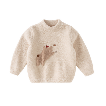 Toddler Girls/Boys Playful Delicate Jacquard Chenille Sweater Tops