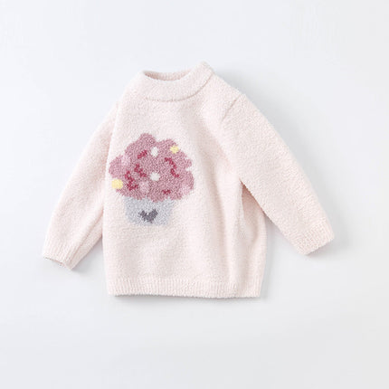 Toddler Girls/Boys Playful Delicate Jacquard Chenille Sweater Tops