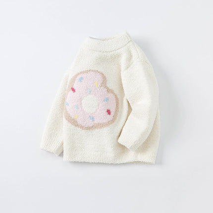Toddler Girls/Boys Playful Delicate Jacquard Chenille Sweater Tops