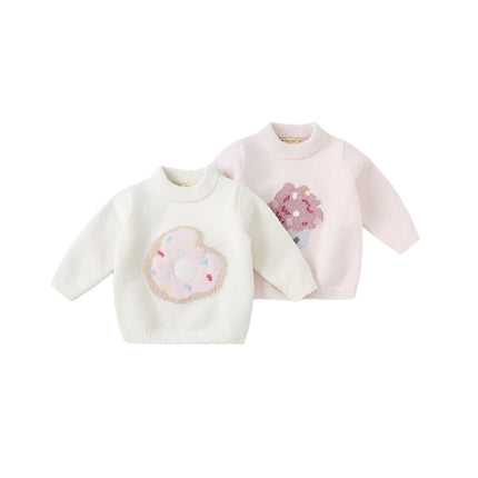 Toddler Girls/Boys Playful Delicate Jacquard Chenille Sweater Tops