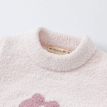 Toddler Girls/Boys Playful Delicate Jacquard Chenille Sweater Tops