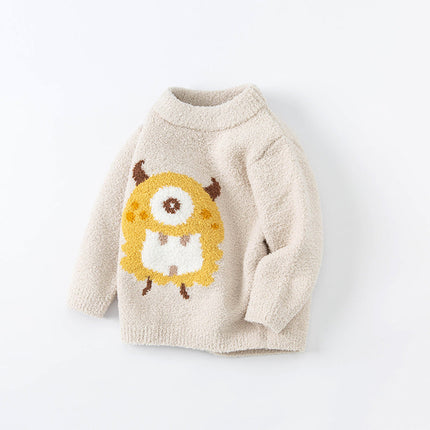 Toddler Girls/Boys Playful Delicate Jacquard Chenille Sweater Tops