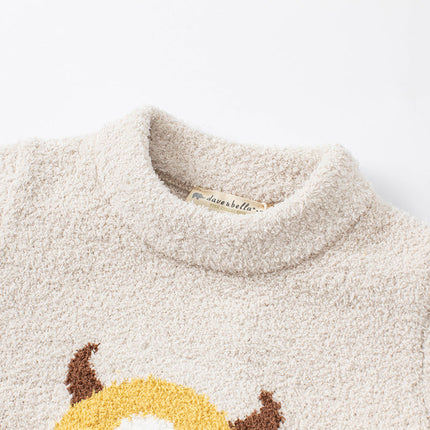 Toddler Girls/Boys Playful Delicate Jacquard Chenille Sweater Tops