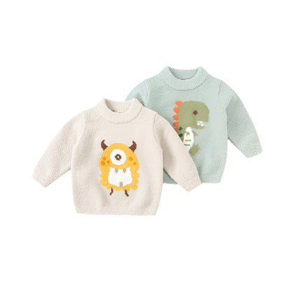 Toddler Girls/Boys Playful Delicate Jacquard Chenille Sweater Tops