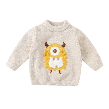 Toddler Girls/Boys Playful Delicate Jacquard Chenille Sweater Tops