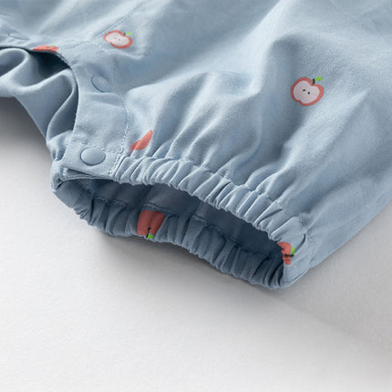 Baby Girls Summer Cute Sky Blue Lightweight Cotton Rompers