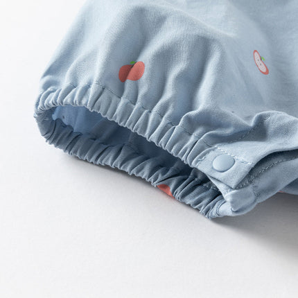 Baby Girls Summer Cute Sky Blue Lightweight Cotton Rompers