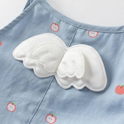 Baby Girls Summer Cute Sky Blue Lightweight Cotton Rompers