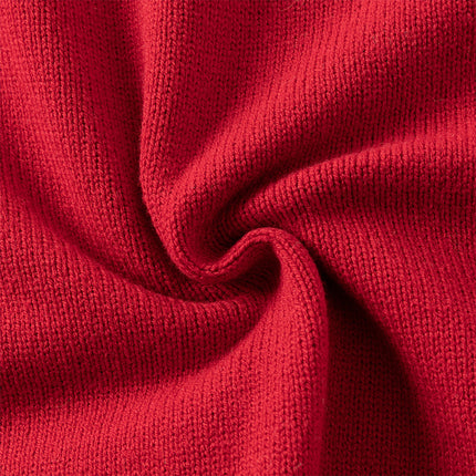 Kids Girls Adorable Red Cozy Christmas Knit Pullover Sweaters Tops
