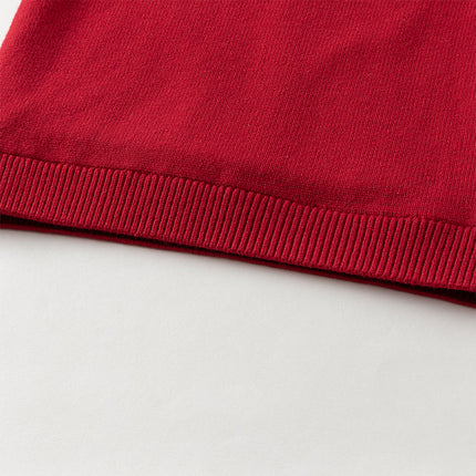 Kids Girls Adorable Red Cozy Christmas Knit Pullover Sweaters Tops