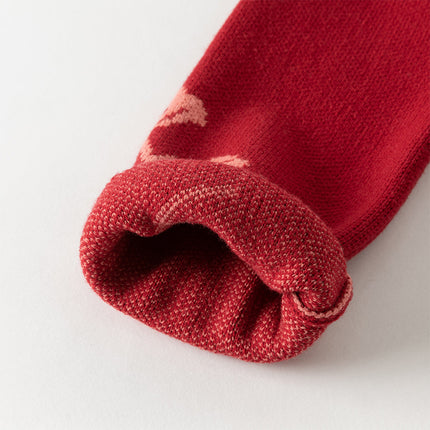 Kids Girls Red Elegant Warm Plush-lined Sweaters Tops