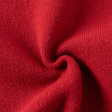 Kids Girls Red Elegant Warm Plush-lined Sweaters Tops