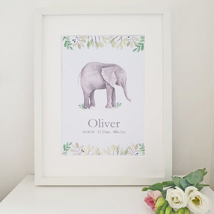 Cherish Me Baby Elephant Personalised Print - Boy | Girl