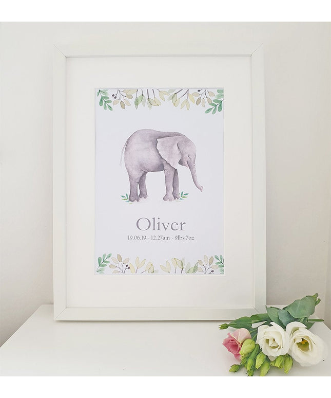 Cherish Me Baby Elephant Personalised Print - Boy | Girl
