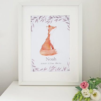 Cherish Me Baby Fox Personalised Print - Boy
