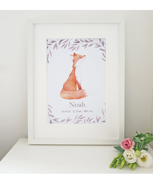 Cherish Me Baby Fox Personalised Print - Boy