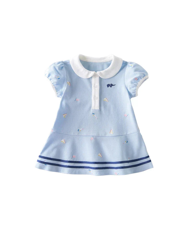 Girls Summer Cartoon Striped Princess Dress