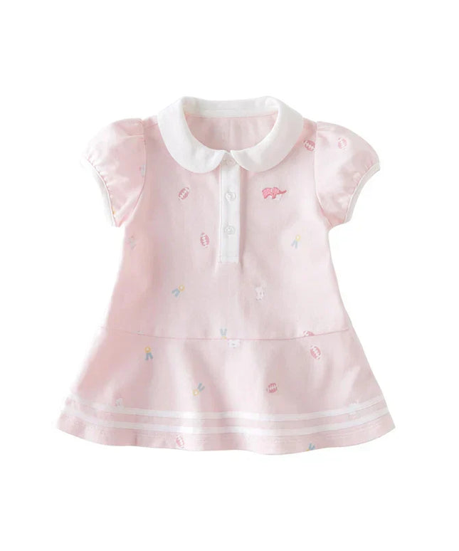 Girls Summer Cartoon Striped Princess Dress