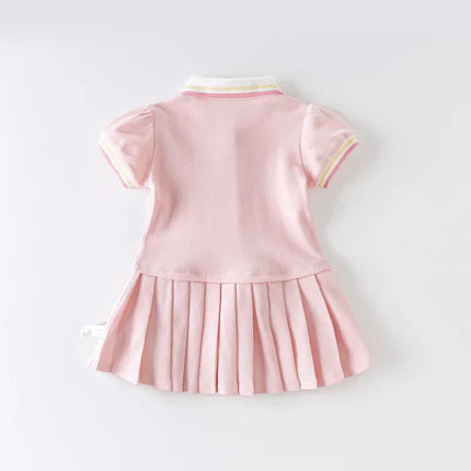 Summer Toddler Girls Cartoon College-style Princess Dress