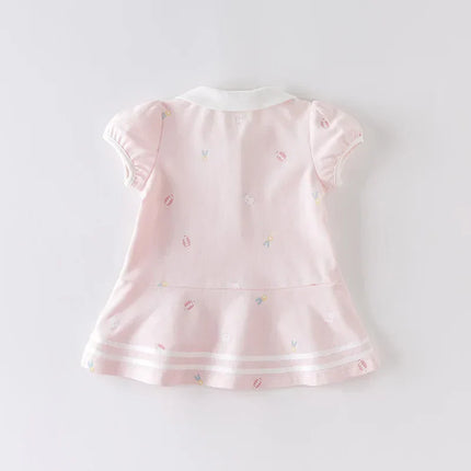 Girls Summer Cartoon Striped Princess Dress