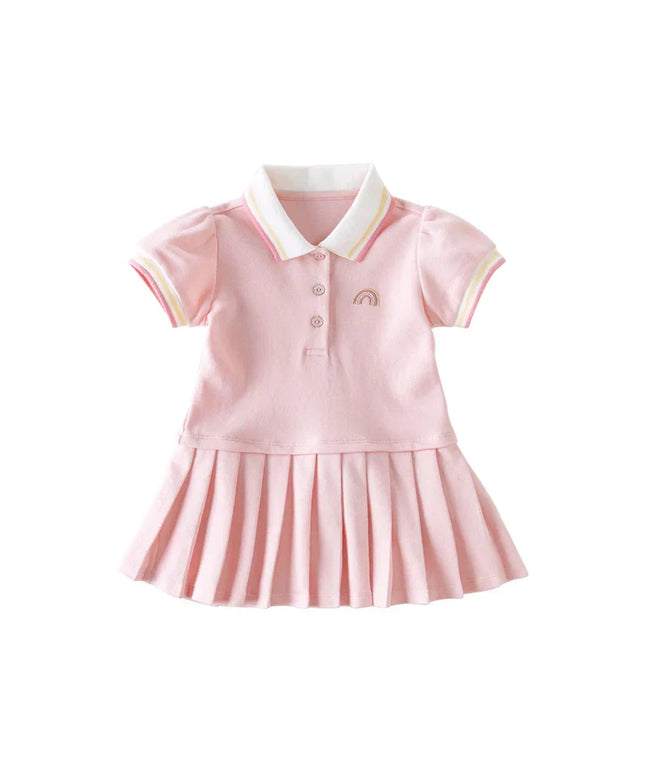 Summer Toddler Girls Cartoon College-style Princess Dress