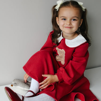 Toddler Girls Red Cute Bear A-line Princess Dress