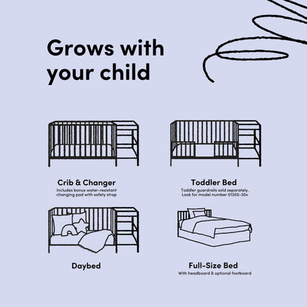 Storkcraft® Steveston 5-in-1 Convertible Crib & Changer with Drawer