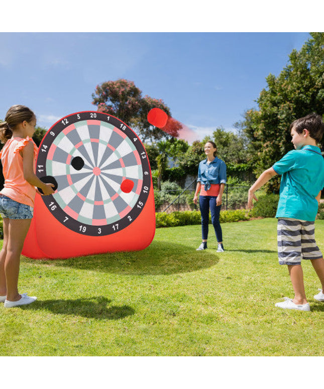 Large Dart Board for Kids With 4 Kick Balls-Red